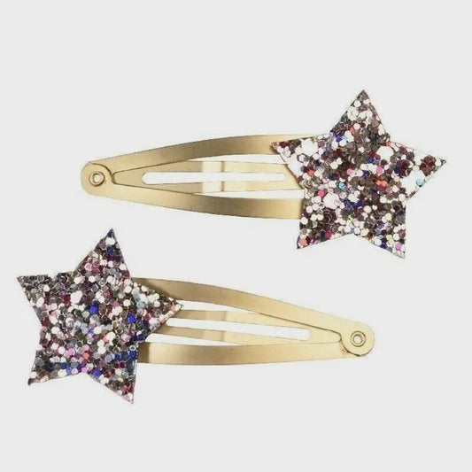 Fairies in the Garden Glitter Star Hair Clips