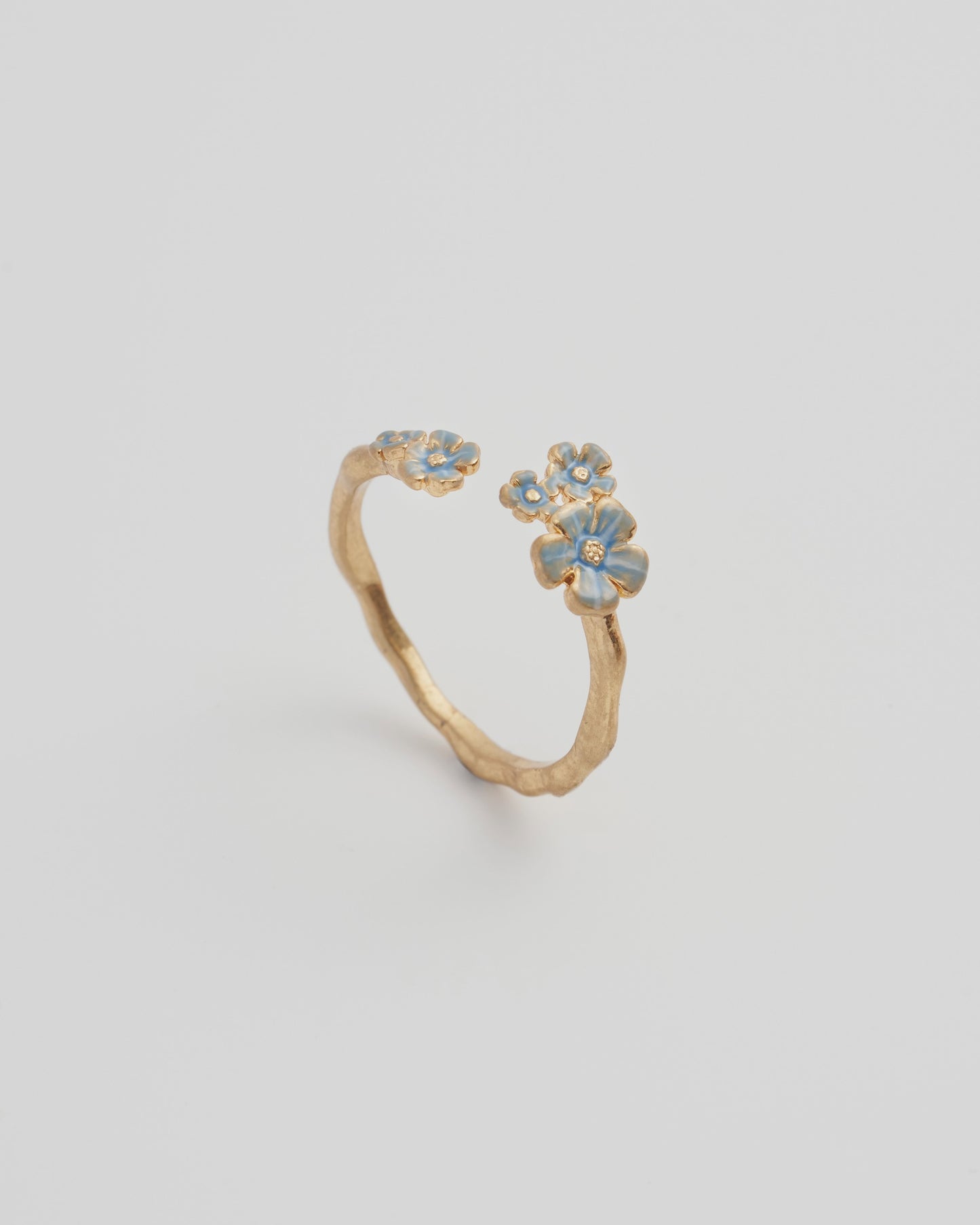Forget-Me-Not Gold Plated Open Ring