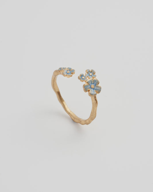 Forget-Me-Not Gold Plated Open Ring