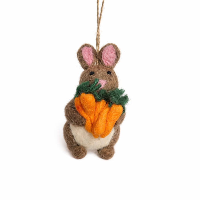 Hand Felted Beatrix Bunny Hanging Decoration