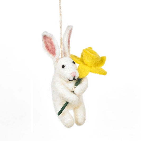 Hand Felted Delilah Bunny Hanging Decoration