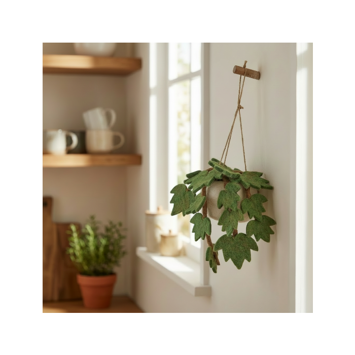 Hand Felted English Ivy Hanging House Plant