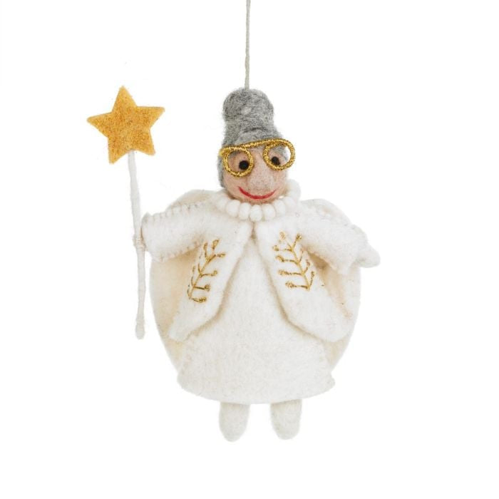 Hand Felted Faith the Fairy Godmother Hanging Decoration