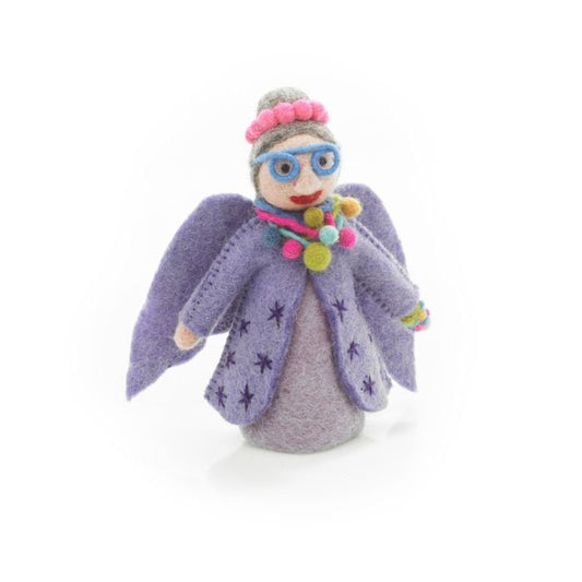 Hand Felted Funky Fairy Godmother Tree Topper - Purple