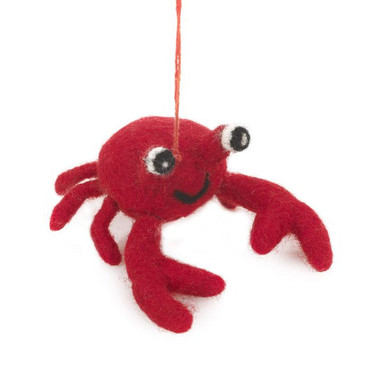 Hand Felted Sebastian Crab Hanging Decoration