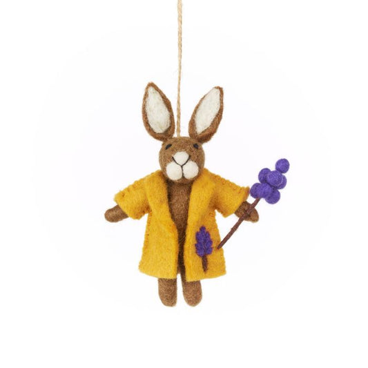 Hand Felted Lulu Lavender Hare Hanging Decoration