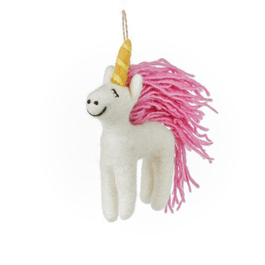 Hand Felted Mystic Unicorn Hanging Decoration