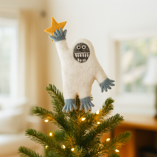 Hand Felted Yeti Tree Topper