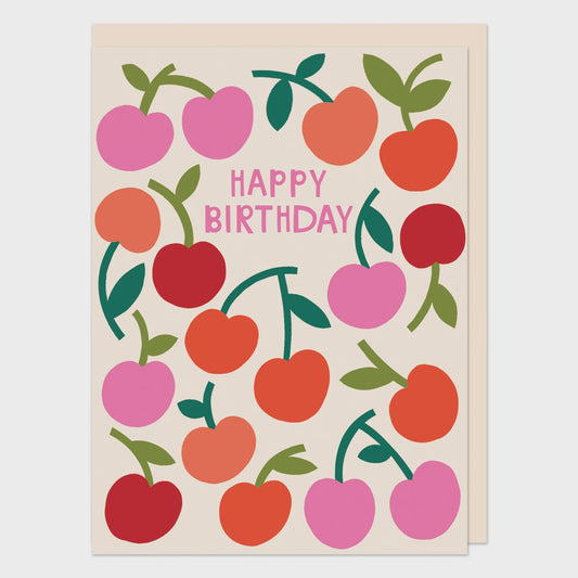 Happy Birthday Cherries Mini Card