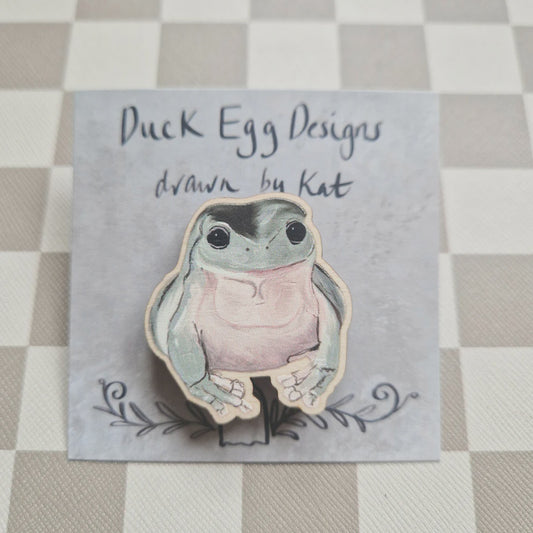 Duck Egg Designs Wooden Pin - Frog