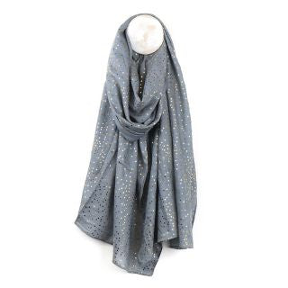 POM Speckle Print Scarf - Dove Grey