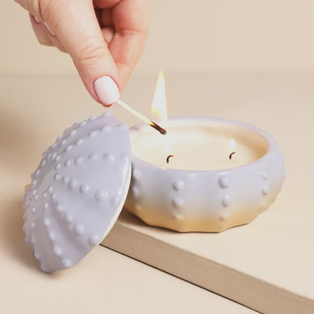 Lavender Sea Urchin Ombre Candle