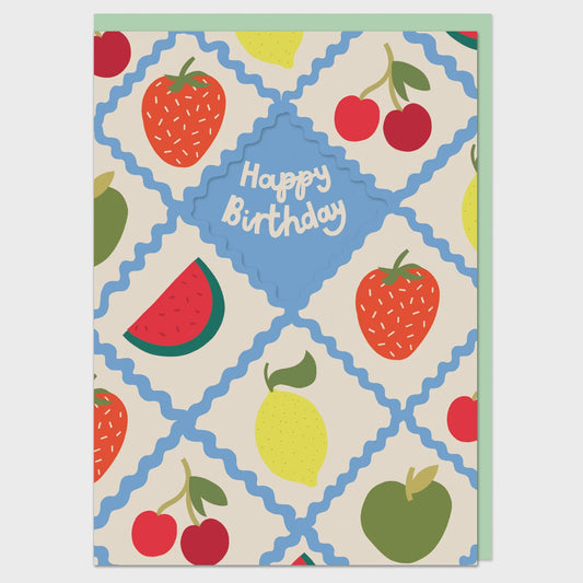 Fruity Happy Birthday Cut Out Card - Podarok