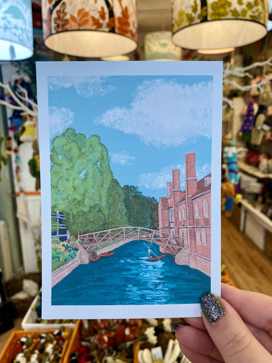 Cambridge Purple Postcard -Mathematical Bridge - Podarok