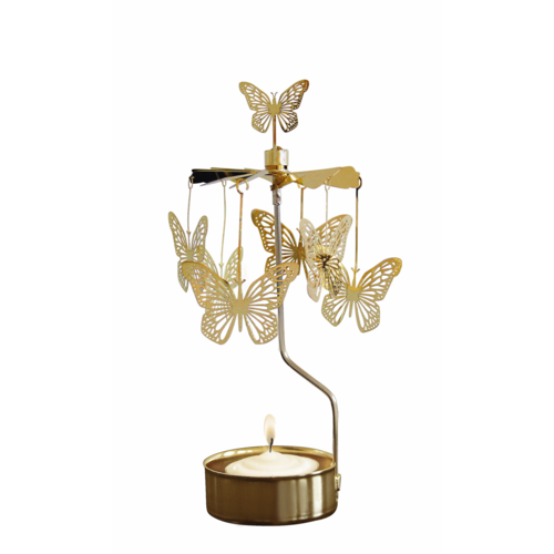 Gold Butterfly Rotary Candle Holder