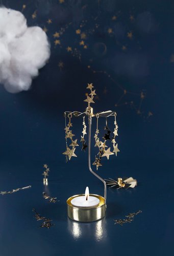 Night Sky Gold Rotary Candle holder