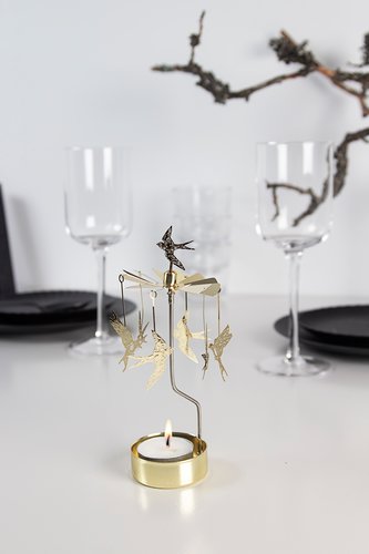 Swallow Gold Rotary Candle Holder