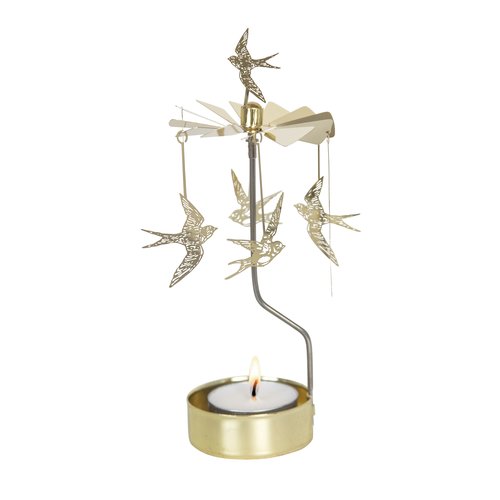 Swallow Gold Rotary Candle Holder