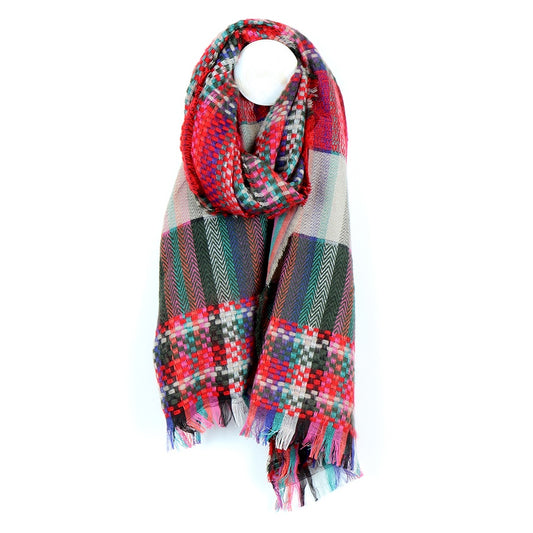 POM Red/Green Woven Warm Scarf