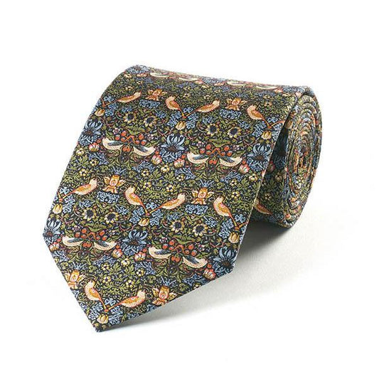 Fox and Chave Morris Strawberry Thief Silk Tie