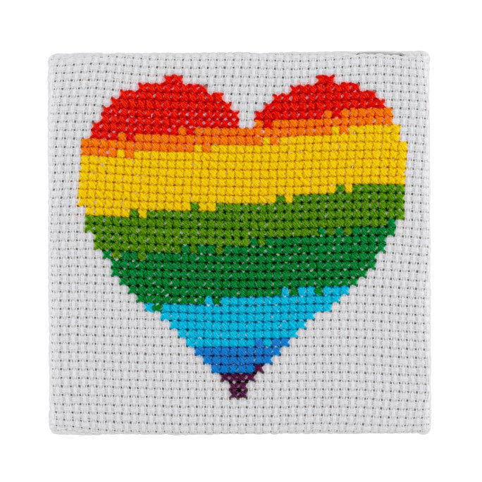 Stitchfinity Mini Cross Stitch Kit Rainbow Heart
