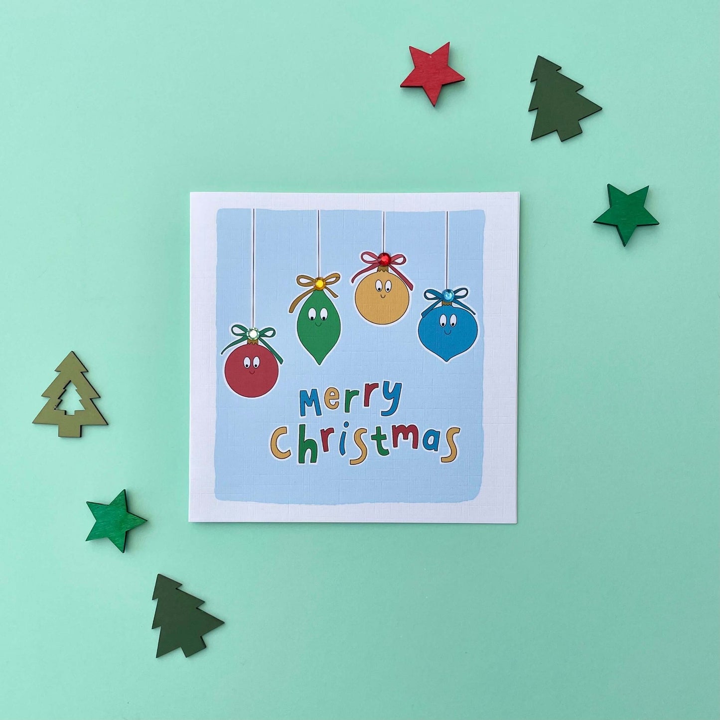 DigitalsByCait Happy Baubles Christmas Card