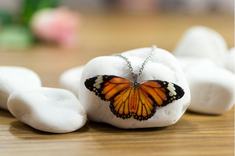 Acdria Orange Tiger Butterfly Pendant