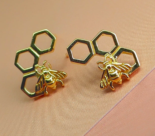 Vurchoo Bumblebee Gold Studs