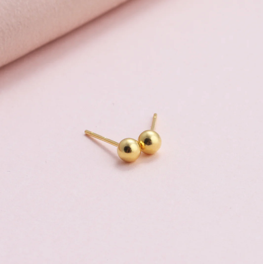 Attic Creations One in a Million Ball Stud Earrings - Gold Plated