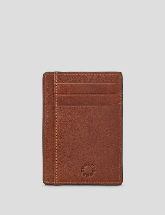 Yoshi Leather Brown Card Holder with ID Window