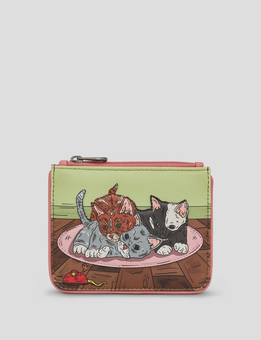 Yoshi Leather Playtime Kittens Coin Purse