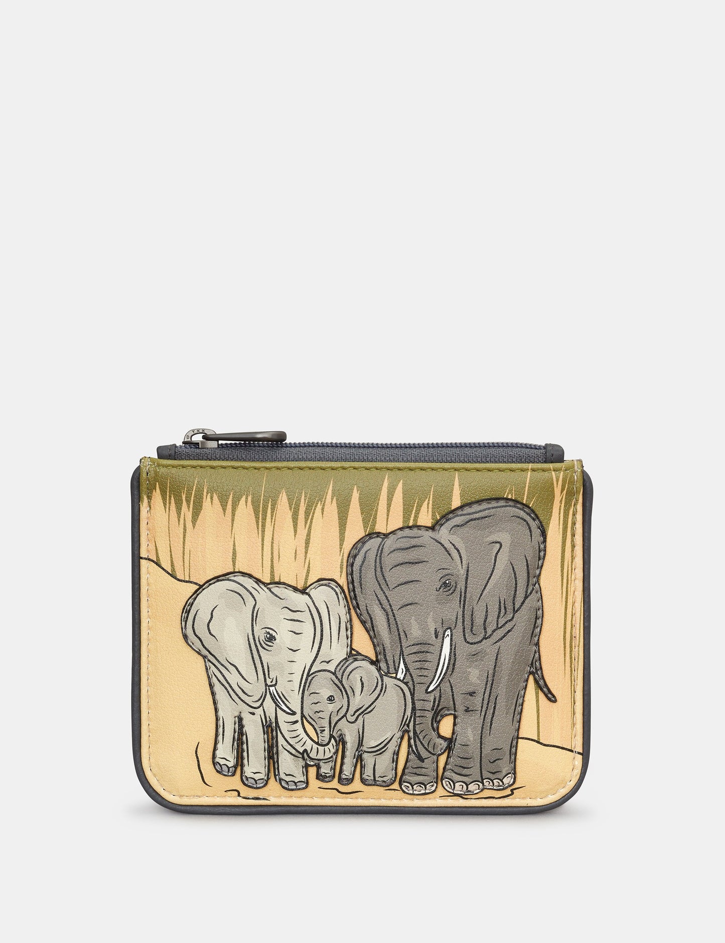 Yoshi Leather Coin Purse Elephant Family