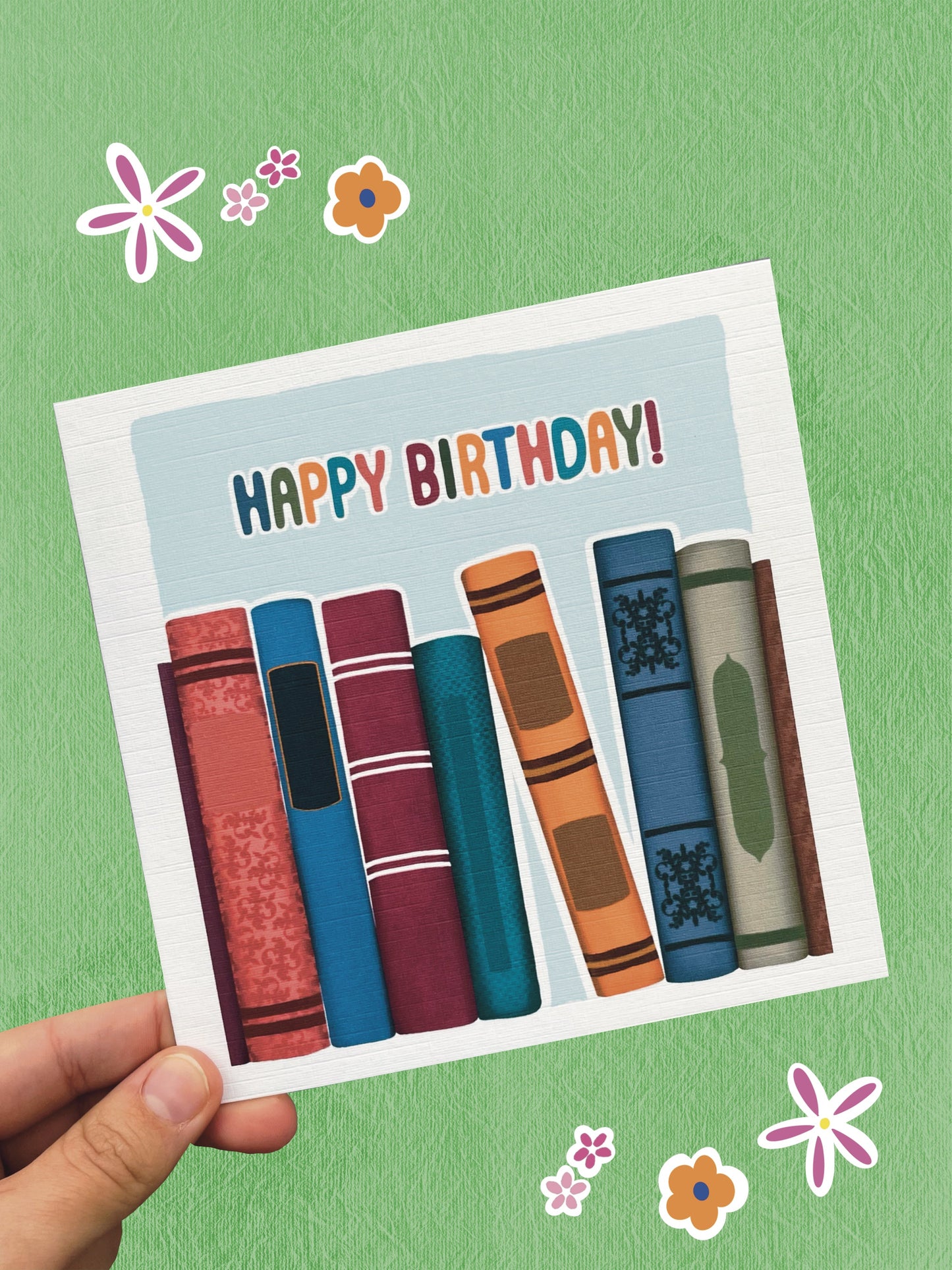 DigitalsByCait Book Spine Birthday Card