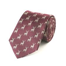 Fox & Chave Stag Plum Woven Tie