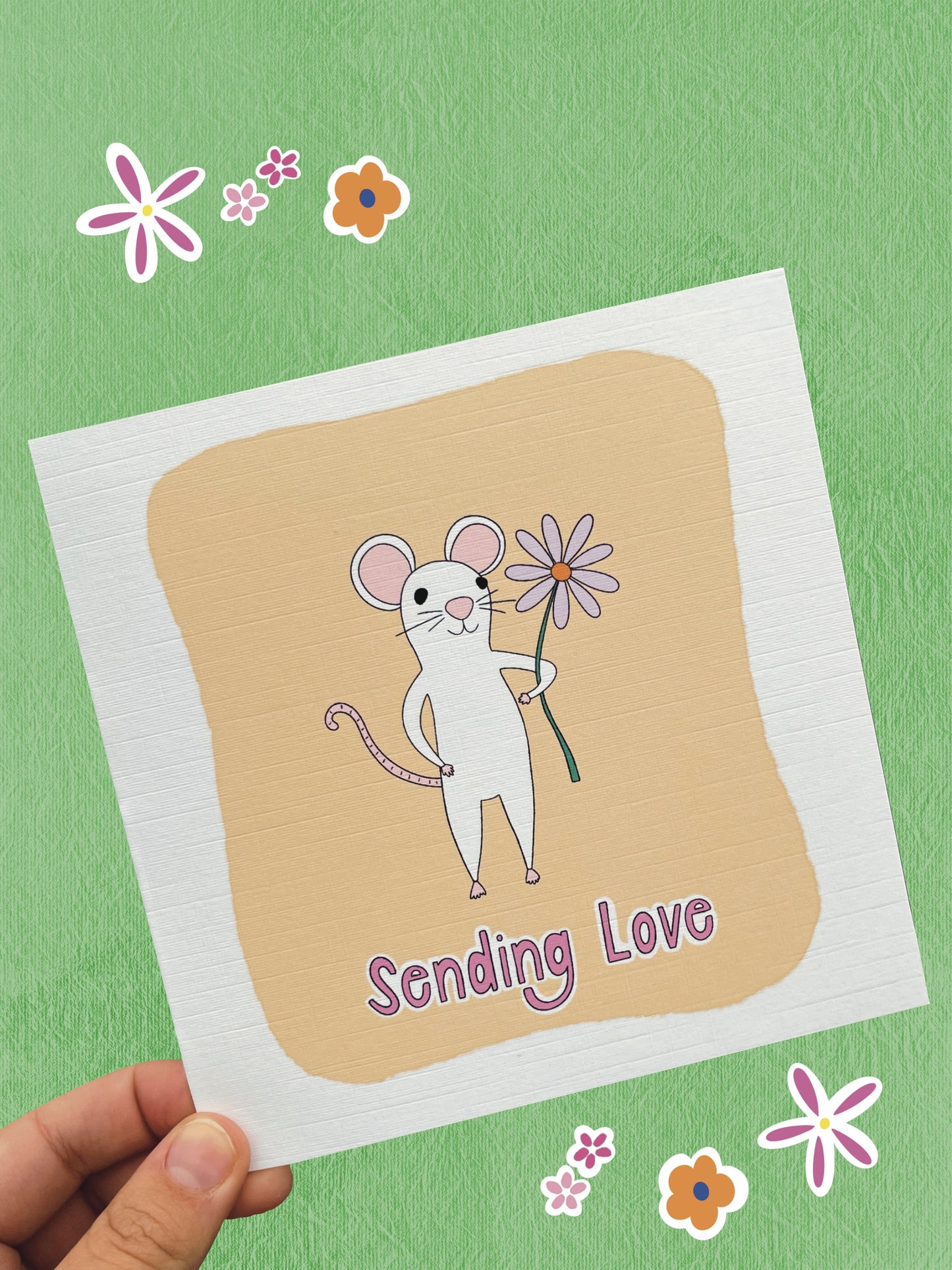 DigitalsByCait Flower Mouse Card