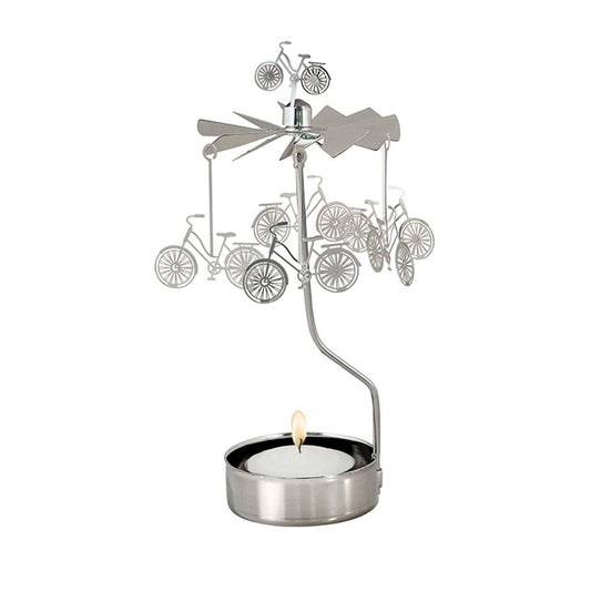 Bicycle Silver Rotary Candle Holder