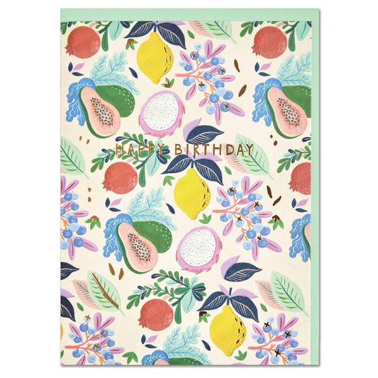 Raspberry Blossom Wild Fruit Birthday Card