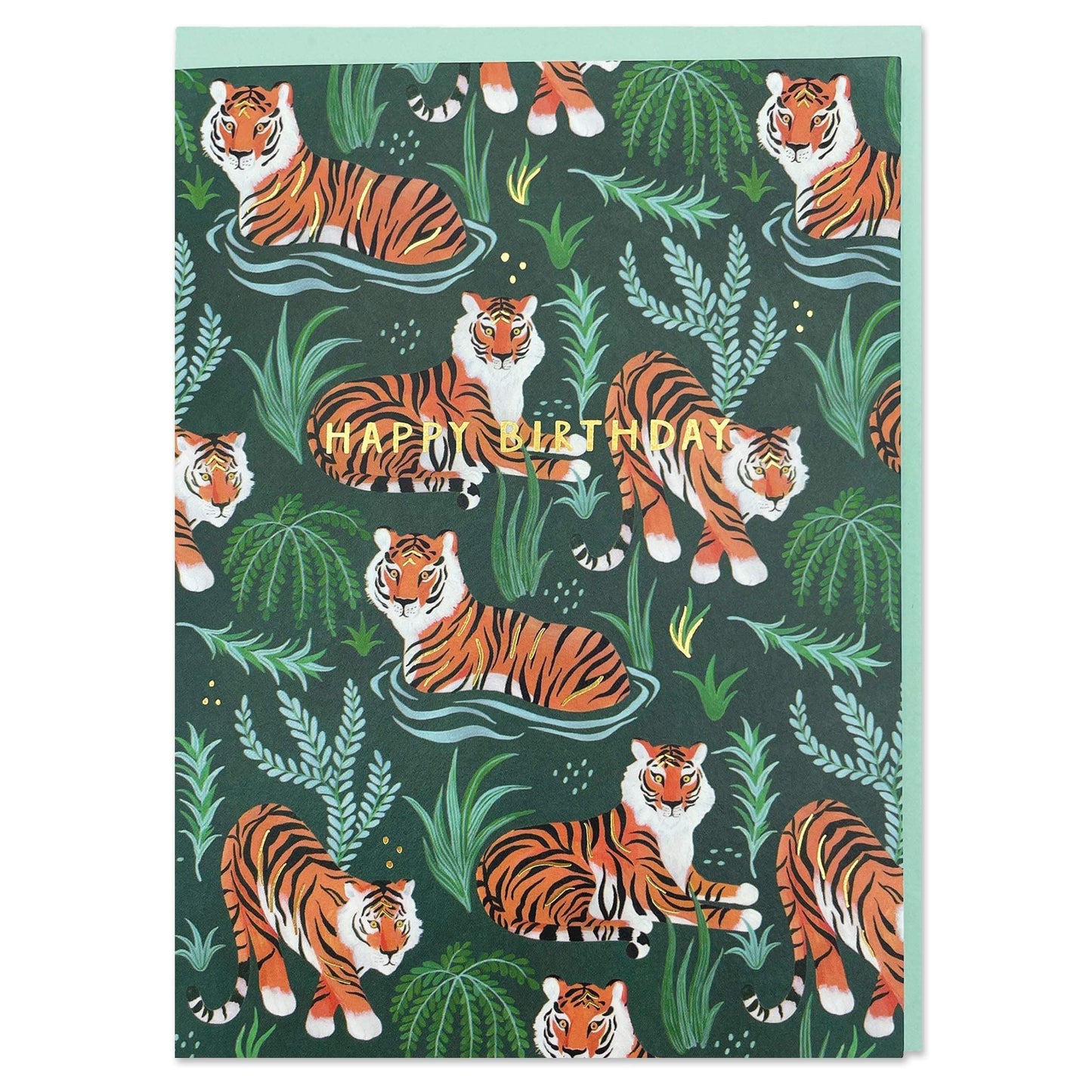 Raspberry Blossom Wild Tiger Birthday Card - Podarok